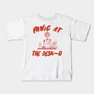 Panic at the Desk-o Opossum Shirt, Weird Opossum Meme Kids T-Shirt